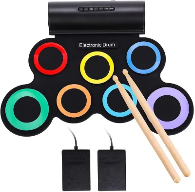Portable Electronic Musical Instruments Drum Pad Electronic Roll up Digital Drum Set Drum