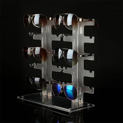 Factory Wholesale Multilayer Display Stand for Sunglasses Double Row 10pcs Plastic Desktop Glasses Eyeglasses Rack