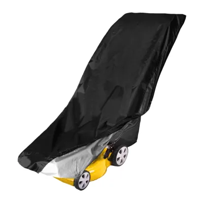 Polyester Hand Push Lawn Mower Cover, Silver Coated Back Waterproof UV-Resistant Outdoor Lawn Mower Protector Cover