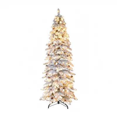 Flocked PVC Christmas Tree Deluxe High-Density with Snow Effect Fir Decorations 1.2m-3m Factory Direct Supply