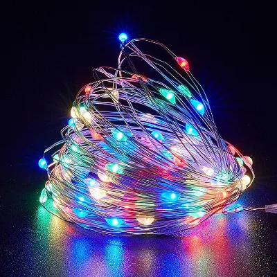 LED Solar Copper Wire Light EightFunction String Garden Outdoor Decoration Christmas Festival Cross-Border Colorful Light String