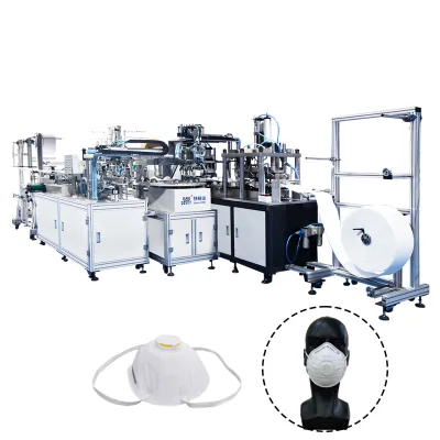 High Quality Fully Automatic Premium Head Strap High Filtration Cup Mask Making Machine with Full Seal Nose Pad