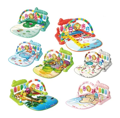 Baby Activity Gym Mat Musical Baby Play Mat Piano with Animal Rattle Toys Newborn Infant Sleeping Fitness Toys