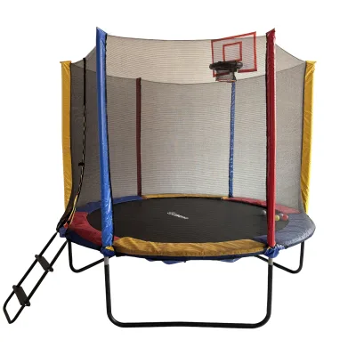 2025NEW Fitness Trampoline with Safety Net Ladder Fast Shipping 42 Springs Best Price for Backyard Fun-Made of Durable PVC Foam