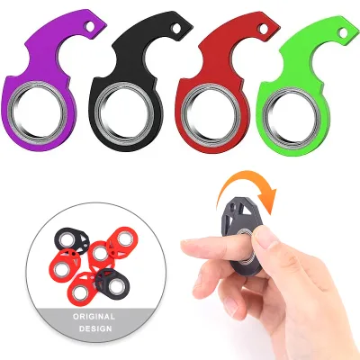 New Creative Keychain Fidget Spinner Anxiety Stress Relief Toys Revolve Cool Keyring Relieving Boredom Gift for Adults Kids