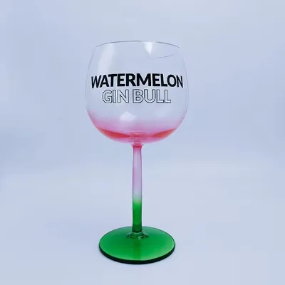 550ml Gradient Color Plastic Stem Wine Glass Custom logo Wine Glasses Plastic for Wedding