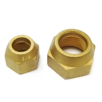 Brass SAE 45 Degree Flared Tube Fitting Kit Hex Nut 5/8\" OD Forged NPT Short Zinc Surface Steel for Air Conditioning Healthcare