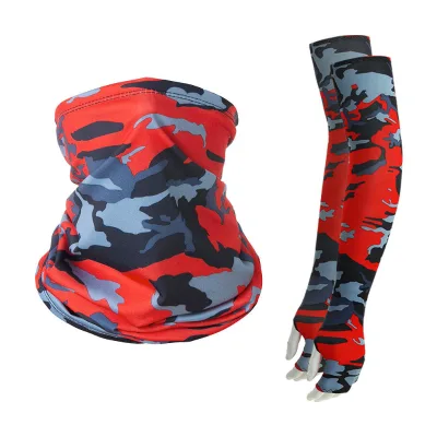 Outdoor Camo Cooling Sun Protection Kit, Breathable Quick Dry Arm Cover & Multi Functional Neck Tube with Custom Logo