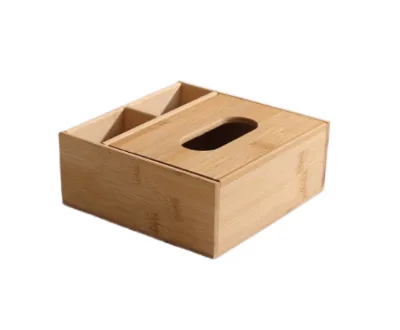 Hot Sale Modern Design Square Bamboo Wooden Tissue Box Durable Eco Friendly for Home Bathroom Living Room Decoration