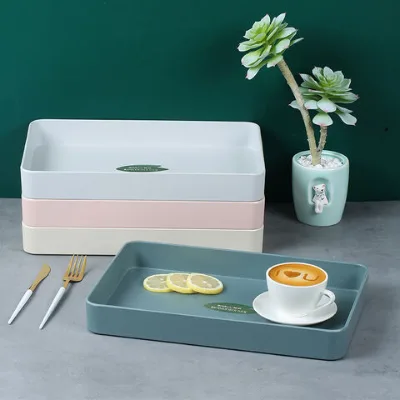 Table Serving Tray Food Storage Platters for Beverages Rectangular tea Tray