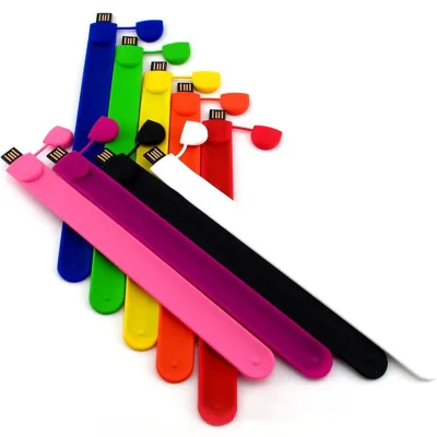 4GB Creative USB 2.0 Flash Drive Customized Logo Silicone Design Eco-friendly Wristband-style Perfect