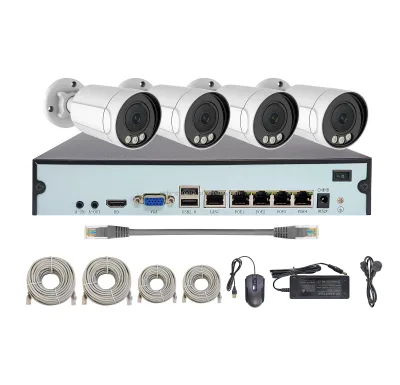 Plug and Plug AI Human Motion Detection Smart NVR CCTV IP Camera 4CH PoE NVR Kits