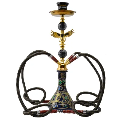 Four Tube Glass Luxury Hookah with Eagle Pattern Hookah for Smoking Shisha Set Large Hookah