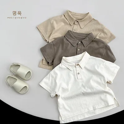 Korean Version Summer All Matching Personality Shirt Simple Trend Clothes Girls and Boys Cotton Short-sleeved T-shirt