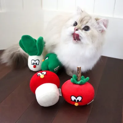 Silver Vine Catnip Vegetable Cat Toy Crinkle Paper Molar Teeth Cleaning Chew Toy for Kitten