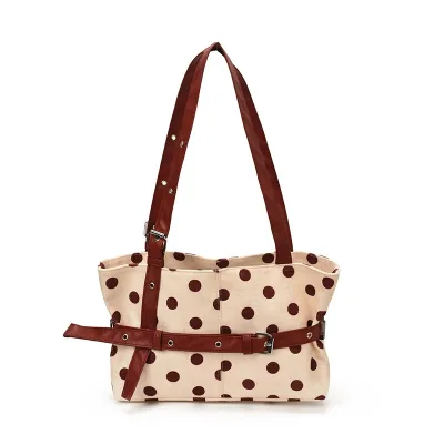 Women's Polka Dot Design Tote Bag Large Capacity Shoulder Handbag for Work Commute Daily Use