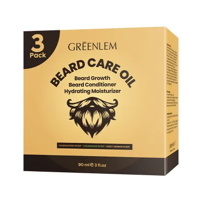GREENLEM Multi Scent Beard Care Oil Hydrate Soften Soothe Itchy Beard Healthy Beard Growth Conditioning Oil