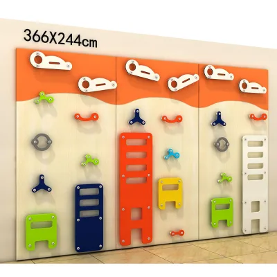 Standardized Wood PE Kids Wall, Uniform Climbing Puzzle System for Global Franchise Preschool