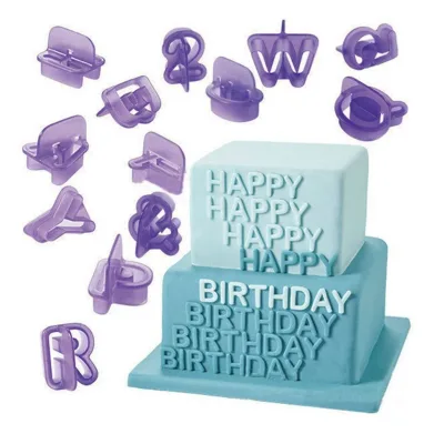 Besafe 40pcs DIY Tool Alphabet Letter Cutters Number Plastic Fondant Cake Biscuit Mould Baking Cookie Cutters Mold