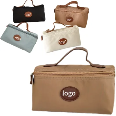 For Fashion Zipper Portable Lightweight Nylon Handbag for Makeup for Both Men and Women