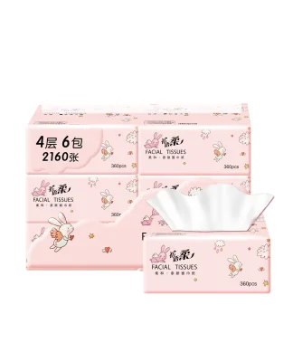 Soft Pack 3 Ply Embossed Virgin Wood Pulp Facial Tissues Eco-friendly Household Paper and Comfy
