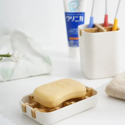 Hot Selling Natural Eco-friendly Bamboo Soap Dish Tray Holder Bamboo Fiber Soap Dish Soap Tray With Private Label