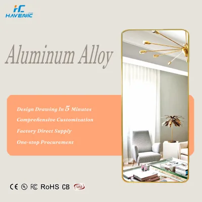 Modern Luxury Aluminum Alloy Framed Mirror Environmentally Friendly Full-length Independent Bedroom Living Room Home Decoration