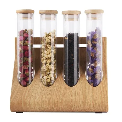 High Quality Borosilicate Glass ABS Plastic Coffee Bean Storage Container Coffee Tea Storage Jar
