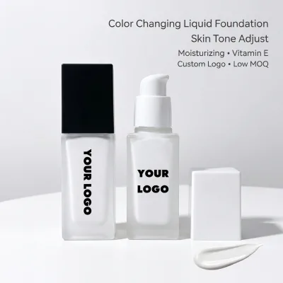 Non Comedogenic Color Changing Foundation Skin Adjust Liquid Foundation Cruelty Free Private Label Bulk Order
