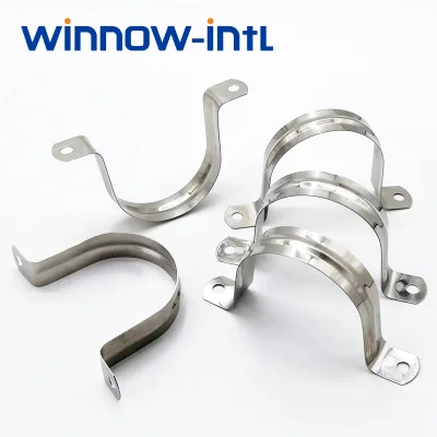 Rigid Pipe Strap Clamp Two Hole Strap U Bracket Tube Clip Pipe Hold Clamp Saddle Clamp