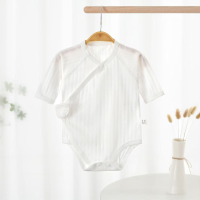 Newborn Baby Breathable Cotton Cardigan Toddler Boy Solid Color Thin Clothing Infant Girls Simple Clothes