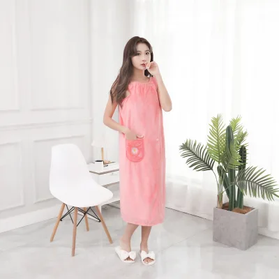 Hot Sale Cotton Cheap Women Wearable Beach Household Bath Towel Microfiber Wrapped Chest Bath Skirt Terry Towel Wrap Dress