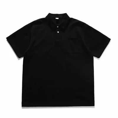 100% Organic Cotton Men's Custom Shirts Embroidery Logo Solid Pocket Anti-Wrinkle Summer Soft Knitted Oversized Short Sleeve