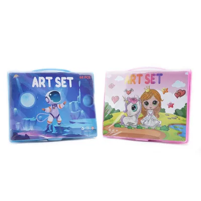 68PCS Wholesale China Kids Drawing Art Stationery Set with Gift Box Packing Back to School Stationary for Student with logo Prin