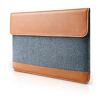 Felt Bag Slim 13-13.3 Inch Laptop Sleeve Felt Laptop Bag and PU Leather Bag with Accessory Pocket