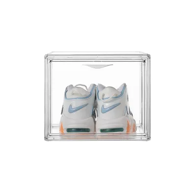 Stackable Aj Shoe Box Plastic Foldable Aj Shoes Racks Cabinet Plastic Living Room Collapsible Shoes Storage Bin with Lids