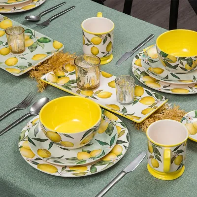 Creative Lemon Plate Ins Style Home Cuisine Plate Personalized Thai Restaurant Plate Ceramic Fruit Plate