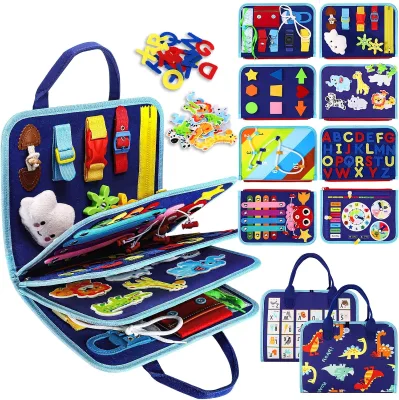 Toddler Busy Board Montessori Toys Sensory Board Educational Activities for Learning Fine Motor Skills