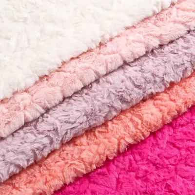 Polyester Multi Color Optional Solid Curly Rabbit Hair Brush Fabric for Coat Toy slippers