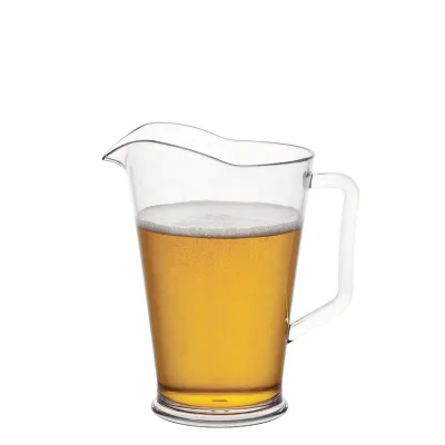44OZ Unbreakable Plastic Polycarbonate Pitcher 1.3L with Spout Reusable Jug with Handle