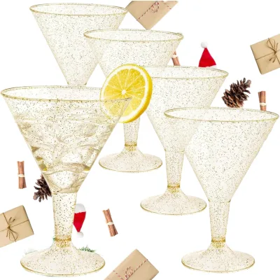 Modern PS Plastic Eco-Friendly Unbreakable Cocktail Glasses 180ml Transparent Ice Cream Cups for Wedding Party Juice Use