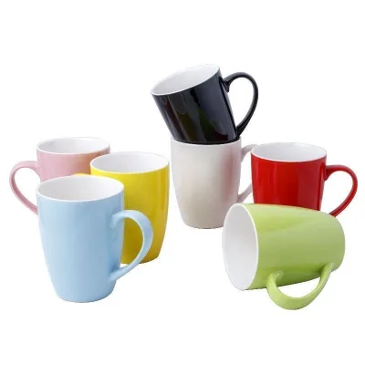 Custom Logo Nordic Solid Color Ceramic Mug Minimalist Reusable 12 Oz Ins Style Coffee Cup Tea Mug for Home Office Gift