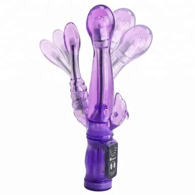 Dolphin Shape Double Motor Vibrator Clitoris Stimulate Anal Plug Massager