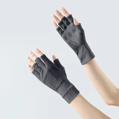 Cheap Non-slip Anti-UV Girls Fingerless Car Driving Summer Bike Riding Half Finger Gloves for Women