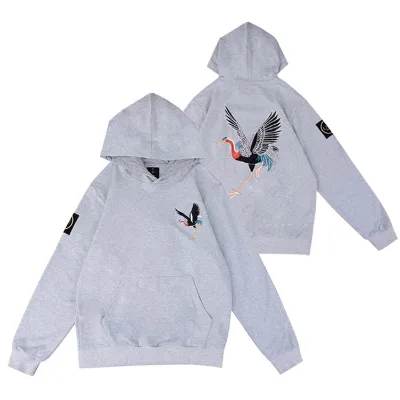 Fashion Warm Thick Embroidered logo Streetwear Hoodie for Men