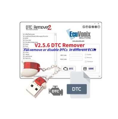Newest V2.5.6 DTC-Remover Software with Unlimited License with Dongle to Disable D-TCs on Different ECUs for ECU Programmer