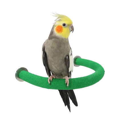 Solid Wood Eco-Friendly Bird Toy Stand Pole Matte Finish Parrot Stand with Bird Rope Small Pet Supplies Bird Stand