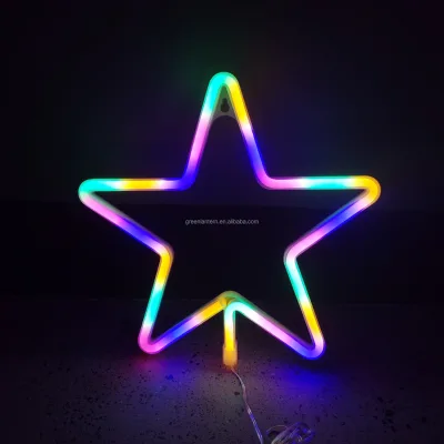 Hot Pot Star Shape Neon Wall Lights Letters Sign Custom Usb Display