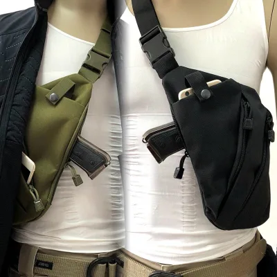 Tactical Underarm Shoulder Bag Anti-theft Concealed Crossbody Pack Outdoor Travel Hiking Sundries Storage Organizer