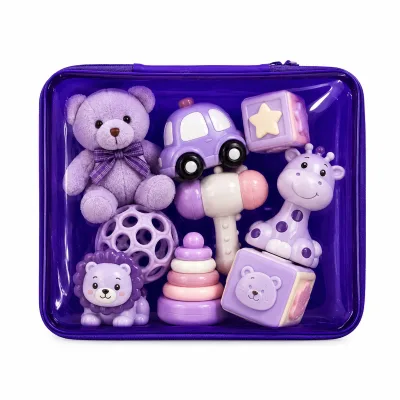 SYY Clear Hard Plastic Zipper Case Transparent Double Zippers Hard Pouch Portable Travel Organizer Bin for Toy Storage